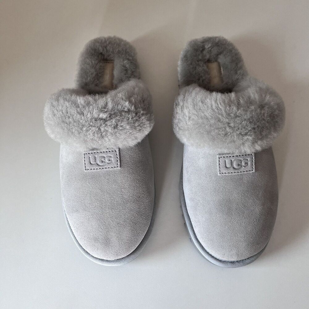 UGG 1126730 Womens Cozy Genuine Shearling Suede Slipper Light Grey US 9 - Picture 2 of 9